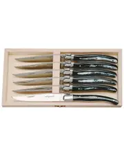 Jean Dubost Laguiole Set of 6 Horn Handle Knives