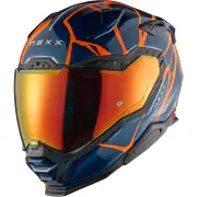 X.WST 3 B-Side Dark Blue Matt Orange Full Face Helmet