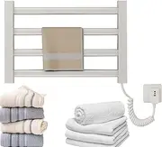 Smart Heated Towel Rack, 80W Vertical Wall-Mounted Towel Warmer with 55°C Constant Temperature, Prevent Burns, Bathroom Electric Radiator, Flat Panel Heated Towel Rail,45x30cm