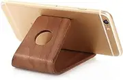 SixWeKit Wooden Cell Phone Stand, Universal Mobile Phone Holder Stand Non Slip Stable Desktop Phone Stand for iPhone, iPhone13,Samsung Galaxy Smartphones, iPad, Tablets Facetime Holder for Desk