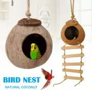 Natural Coconut Shell Bird Breeding Nest Bed for Budgie Parakeet Cockatiel NEW