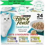 Purina Fancy Feast Grilled Seafood Gourmet Wet Cat Food Variety Pack (24) 3 oz.