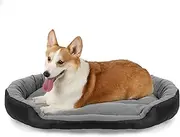 Dog Beds for Medium Large Dogs Washable, Orthopedic Dog Bed with Sides, Self Warming Soft Calming Comfortable Sleeping Pet Bed Couch Puppy Bed with Anti-Slip Bottom, L(82 * 55cm)
