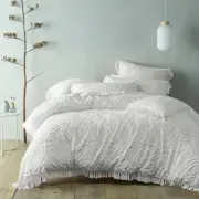 Bianca Savannah Soft Cotton Chenille Quilt Cover Set White