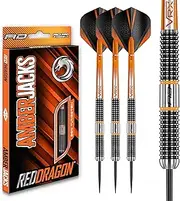 RED DRAGON Amberjack 22g, 24g or 26g Tungsten Darts Set with Flights and Stems