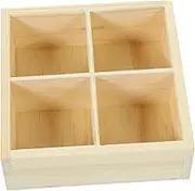 Abaodam Wooden Compartment Tray for Planters Multi Grid Storage Box for Rustic Design Lightweight Durable Wood Display Tray for Use