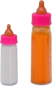 The New York Doll Collection Set of 2 Feeding Baby Bottles for Dolls - Milk and Juice Magic Bottles - Doll Pretend Play - Doll Feeders - Doll Accessories