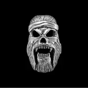Hairy Biker, Biker Ring, Skull Ring, 925 Sterling Silver Ring, Navajo Ring,...