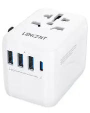 3.4/5A Universal Travel Adapter 3USB & Type-C Charger US/UK/EU/AU Plug Converter