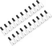 minkissy DIY Nail Polish Bottles 15ml Flat Bottle Set Cap Brush 20pcs Nail Polish Supply Nail Art Accessories