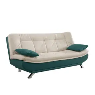 【H&D 東稻家居】現代設計造型沙發床-白綠色(TCM-09116)