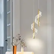Mengjay Table Chandelier 4W, LED Suspension Lamp, Three Dimmable Colour Temperatures, Ceiling Lamp for Living Room, Bedroom, Hotel (Gold, 2xFlammige)