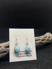Native American Navajo larimar Turquoise Sterling Silver dangle Earrings