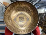 Shree Yantra with Flower of Life Engraved Singing Bowl-Harmonize Your Meditation