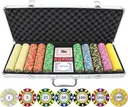 500 Piece Stripe Suited V2 Clay Poker Chips Set