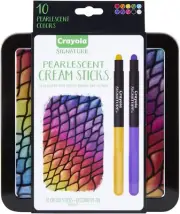 Crayola Pearlescent Cream Sticks & Case, Oil Pastel Alternative, Gift Set, 10...