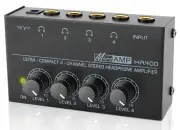 HA400 Headphone Amplifier -4 Channel Metal Stereo Audio Amplifier Mini Earphone