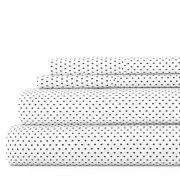 4-Piece Gray Geometric Microfiber Twin Sheet Set