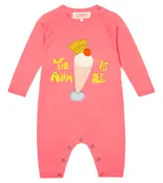 [The Animals Observatory] The Animals Observatory Baby Owl printed onesie M 6 pink