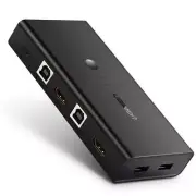 NEW UGREEN 2-In-1 Out KVM 4K 2xHDMI 2xUSB Port Switch Box 3 Switching Modes