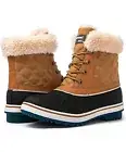 Globalwin Ankle Snow Boots Women's 11m Camel Faux Fur Lace Up Round Toe Outdoor