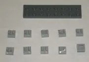 LEGO NEW 1x1 Light Bluish Grey Tile Clip (Raised "C") (10x) 6071229 Brick 15712