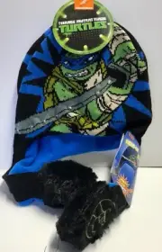 Teenage Mutant Ninja Turtles LIGHT UP LEONARDO Peruvian Stocking Hat Great Gift