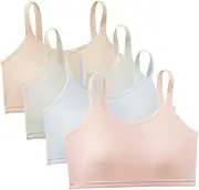 [GAOIYO] Girls' Training Bra Cotton Breathe Eyelet Crop Cami Sports Bras