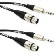 JUMPERZ JBTRSXF-20 Blue Line Patch Cable (2-Pack) - XLR Female to TRS Male - 20