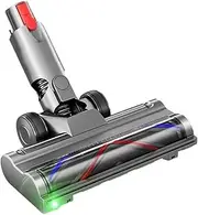 Vacuum Attachment, Compatible for Dyson, V10 Slim V12 Slim Floor Soft Roller Brush Head with LED Dust Lights for Hardwood Floor.