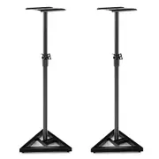 Giantex 2x Studio Monitor Stands Adjustable Speaker Stands w/Plate Top & Triangular Base Black