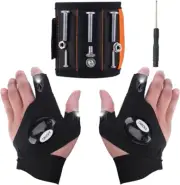 Gifts for Father'S Day Magnetic Wristband with LED Flashlight Gloves,15 Strong M