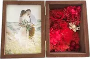 Q-FLA Arrangement Photo Frame, Preserved Flowers, Brown, Red, Mother's Day, Gift