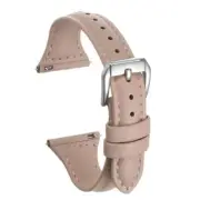 Multi-color Genuine Leather Watch Band Quick Release 22mm Pink/Silver Tone