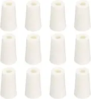 uxcell Tapered Shaped Silicone Stoppers 20 to 27mm, 12 Pcs White Tapered Lab Seal Plugs with Hole for Sealing, Test Tubes, Flasks