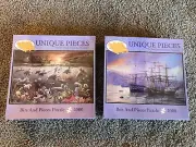 Lot of 2 New "Unique Pcs: Bits & Pieces" 2000 Pc Jigsaw Puzzles, Ships/Dolphins