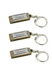 Hohner 108 Mini Harmonica Keychain Key of C (3 Pack)