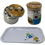 Adventure Time Jake Face Grinder, Jar, Rolling Tray Set