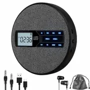 Rechargeable Portable CD Player with Dual Speakers and Anti Skip,CD,USB,AUX,LCD Display,Backlit Button,A-B Repeatfor Home Car Fabric