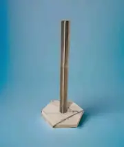 Marble Paper Towel Stand Free Standing W/ Heavy Hexagon Base & Anti-Slip Pads