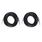 2-Pack 50ft 1/4" 6.35mm Males DJ Cables to 1/4" 6.35mm Speaker Audio Cable Mono