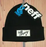 MENS NEFF BLACK BEANIE HAT ONE SIZE