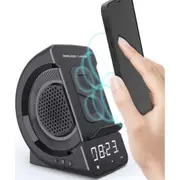 3 In 1 Wireless Charger Holder Bluetooth Speaker Music Player LED Alarm Clock