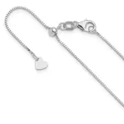 22 Inch 14K White Gold Adjustable .7mm Baby Box Chain