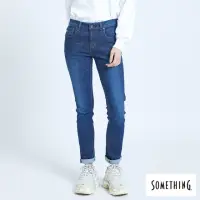 在飛比找momo購物網優惠-【SOMETHING】女裝 基本修身直筒牛仔褲(酵洗藍)