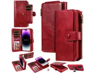 014 Zipper Wallet Phone Case Split Protective Case for iPhone15Pro max