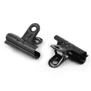 Office Metal Spring Loaded Document File Clamps Bulldog Clip Black 2pcs