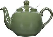 London Pottery Farmhouse Small Teapot with Infuser, Ceramic, Green, 2 Cup (600 ml)