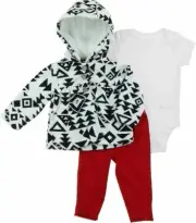 Carter's 3 Piece Fleece Jacket, Bodysuit, & Pant Set for Girls 12 Months