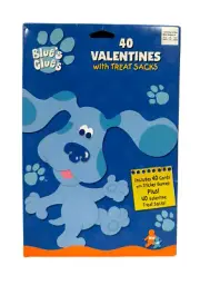 Vintage 2001 BLUES CLUES 40 VALENTINES CARDS WITH TREAT SACKS BLUE'S CLUES